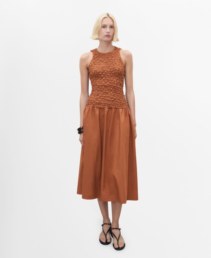 Женское комбинированное платье с открытой спиной и текстурированной поверхностью MANGO, Medium Brown
Женское комбинированное платье с открытой спиной и текстурированной поверхностью MANGO, Medium Brown