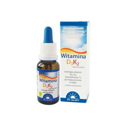 Dr. Jacob's, Витамин D3 и К2-МК7 К2МК7 капли, 20 мл
Dr. Jacob's, Витамин D3 и К2-МК7 К2МК7 капли, 20 мл