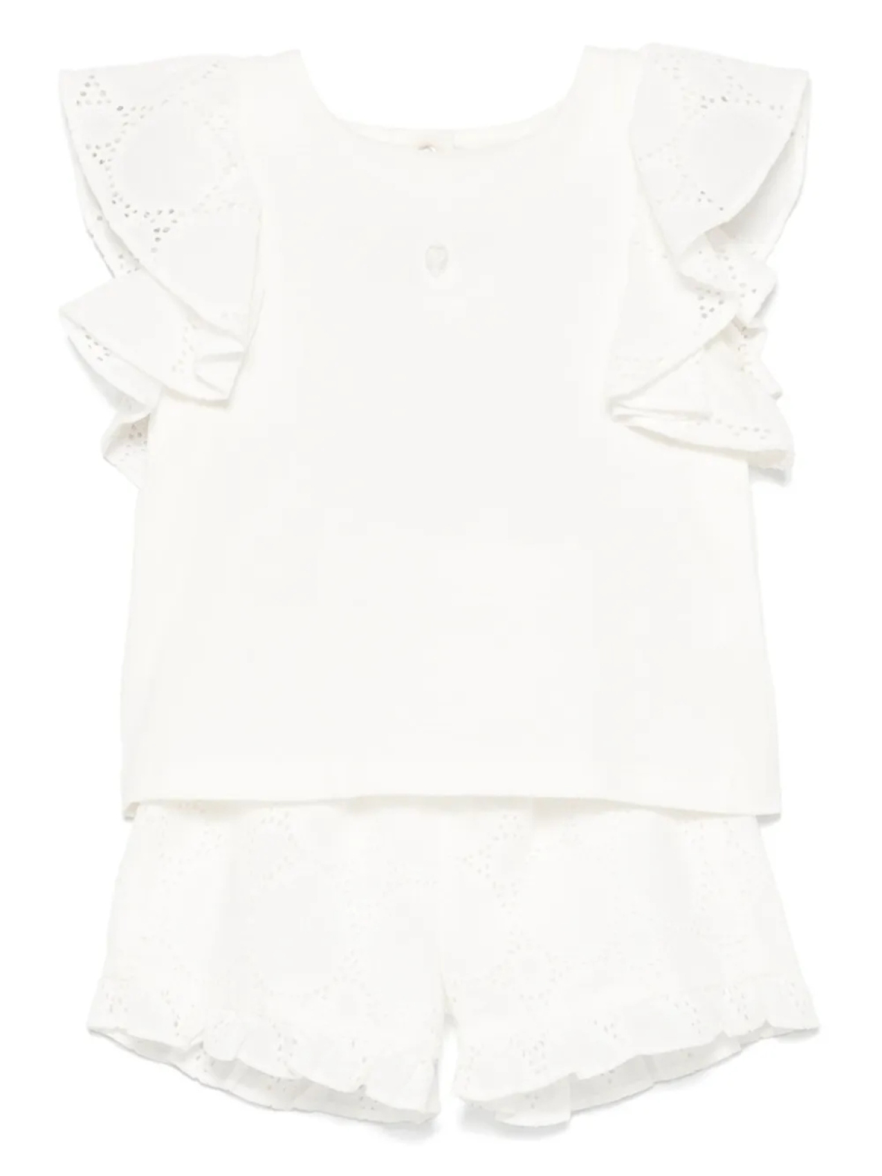 Комплект из платья и шортов с английской вышивкой Patachou, белый
Комплект из платья и шортов с английской вышивкой Patachou, белый