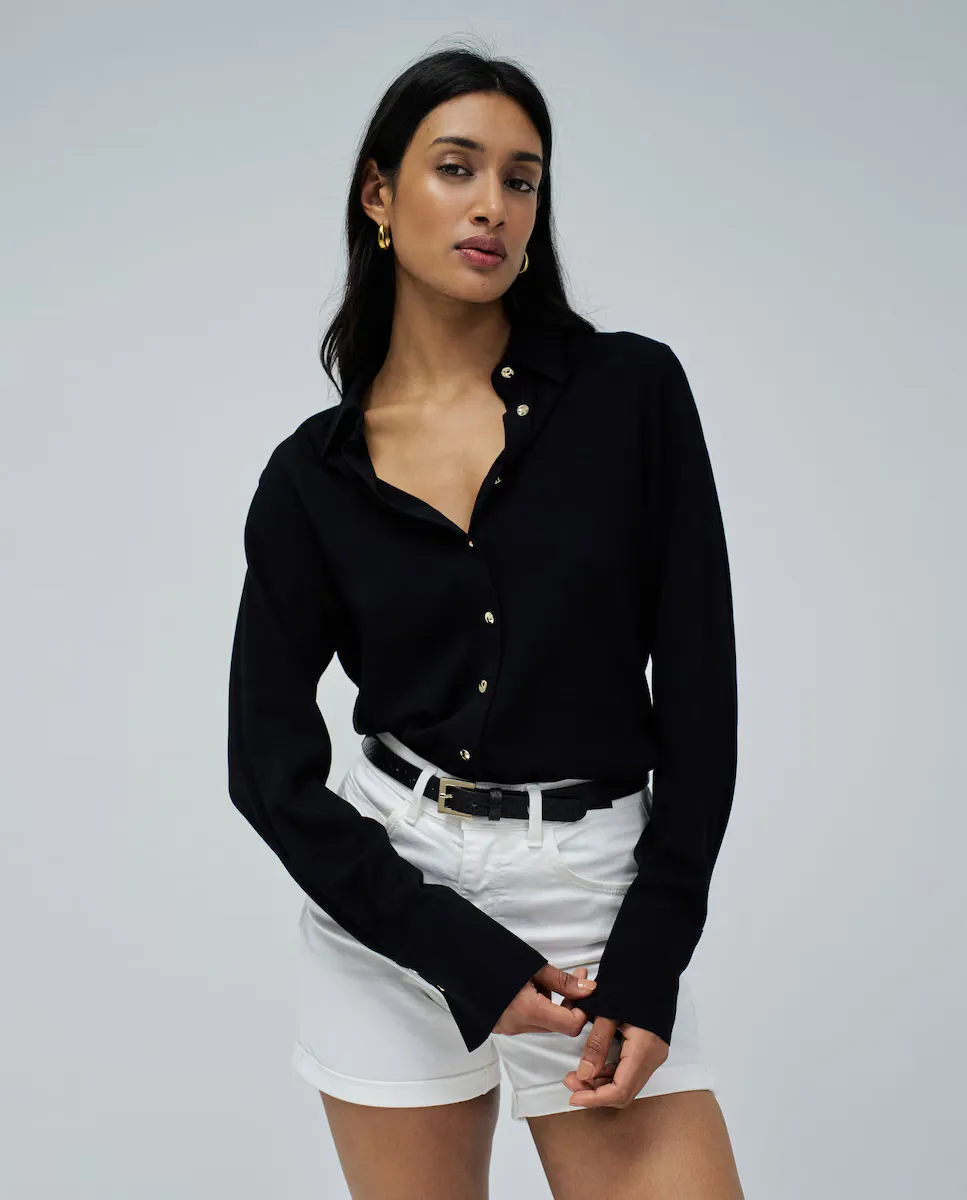 Женская рубашка с длинными рукавами из льняной ткани Salsa Jeans, черный 
Женская рубашка с длинными рукавами из льняной ткани Salsa Jeans, черный