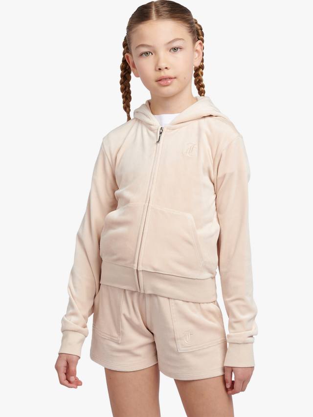 Детская велюровая худи с молнией в тон Juicy Couture, Gray Morn
Детская велюровая худи с молнией в тон Juicy Couture, Gray Morn