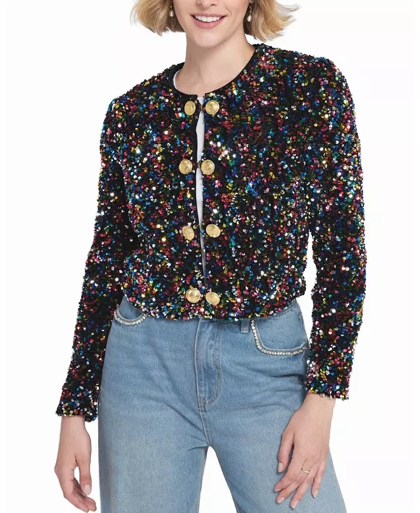 Укороченная куртка с пайетками Elle Collection, мультиколор
Укороченная куртка с пайетками Elle Collection, мультиколор