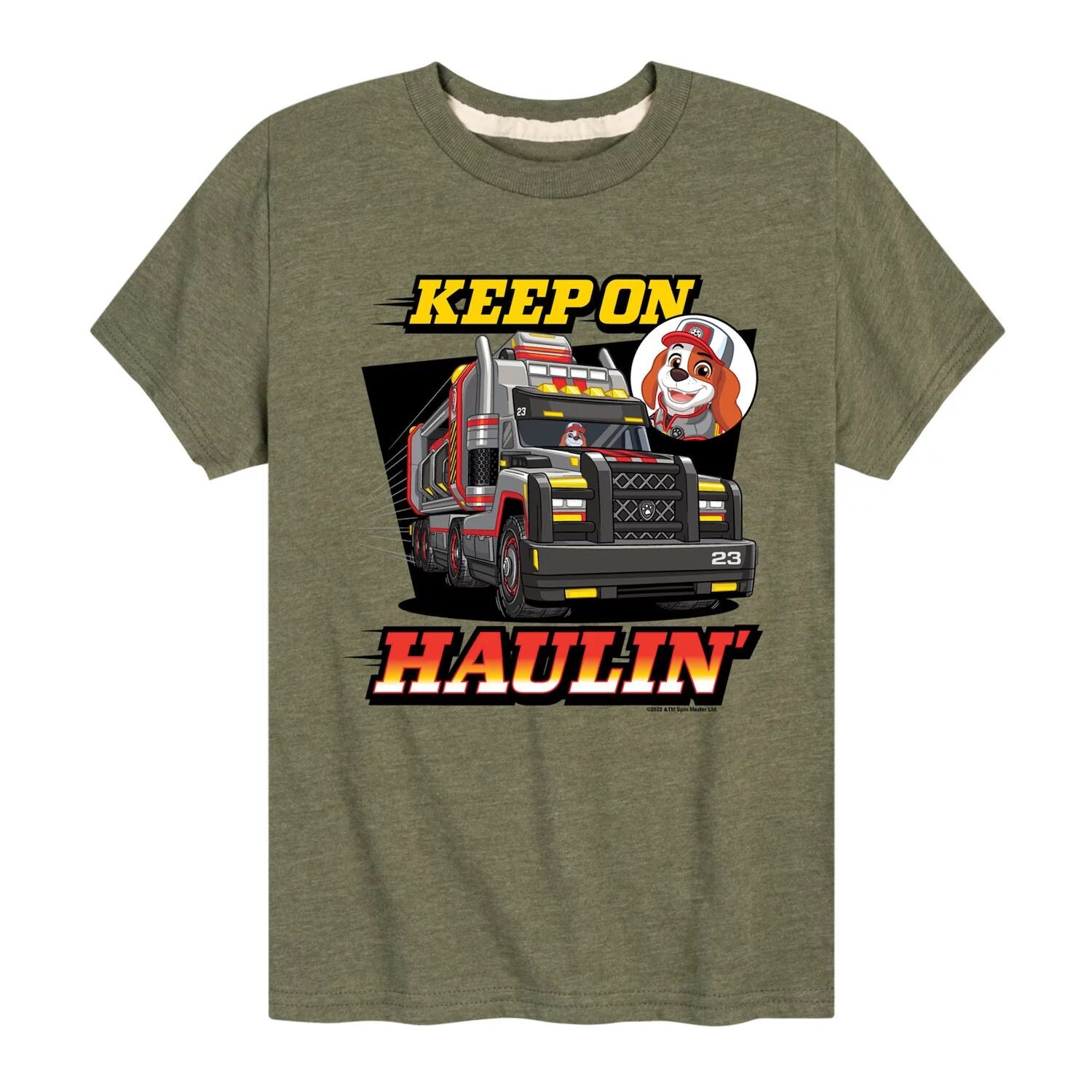 Футболка с рисунком «Keep On Haulin» для мальчиков 8–20 лет «Paw Patrol Truck Pups» Licensed Character, зеленый 
Футболка с рисунком «Keep On Haulin» для мальчиков 8–20 лет «Paw Patrol Truck Pups» Licensed Character, зеленый