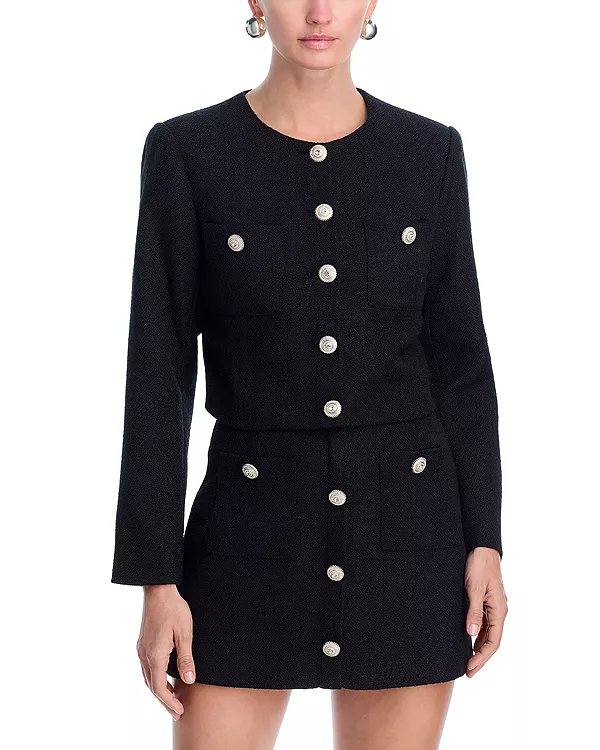 Твидовый жакет с пуговицами, украшенными стразами - эксклюзив Aqua, черный
Твидовый жакет с пуговицами, украшенными стразами - эксклюзив Aqua, черный