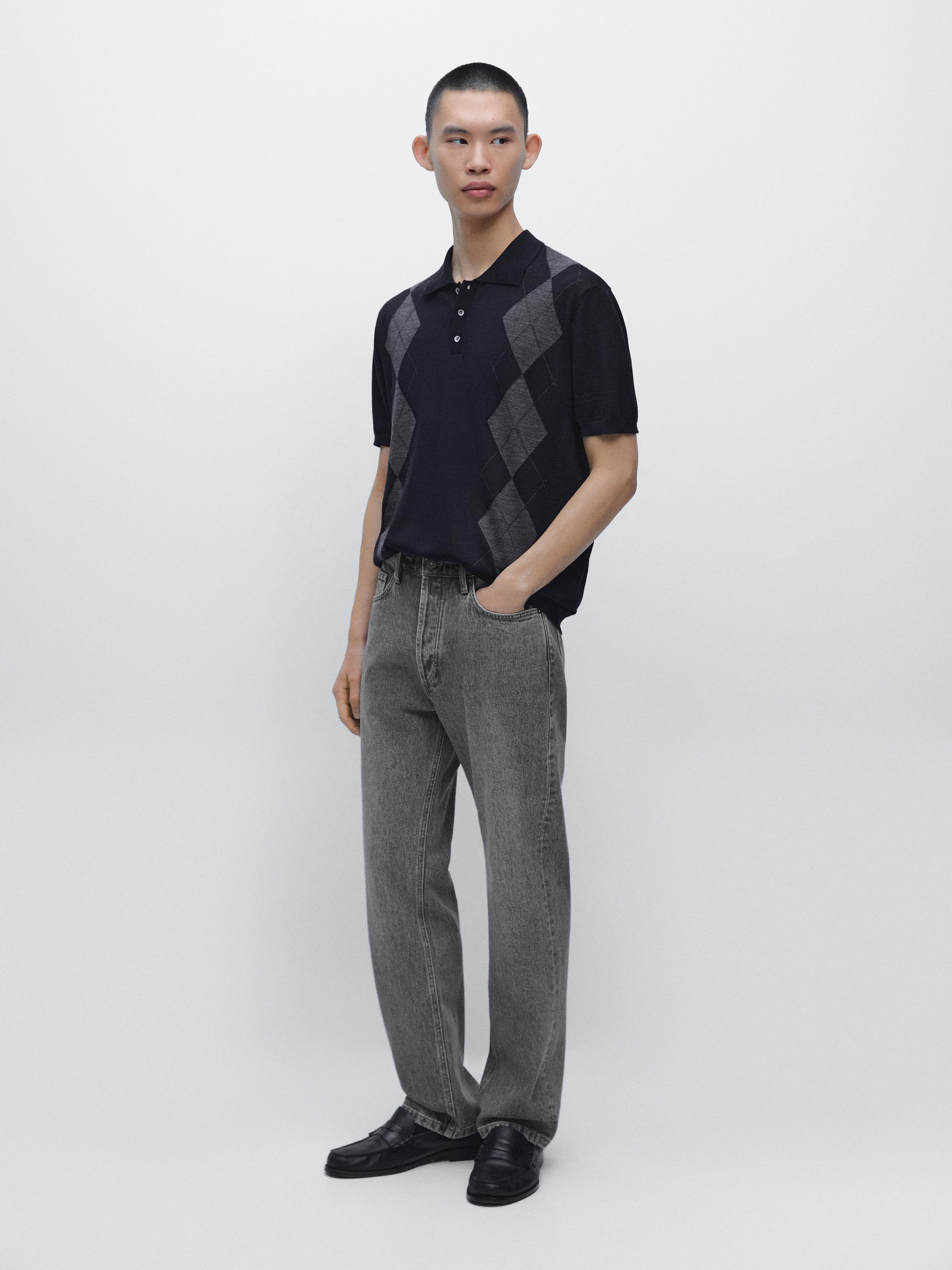 Вязаный свитер-поло из смеси мериносовой шерсти с узором аргайл Massimo Dutti, navy blue
Вязаный свитер-поло из смеси мериносовой шерсти с узором аргайл Massimo Dutti, navy blue