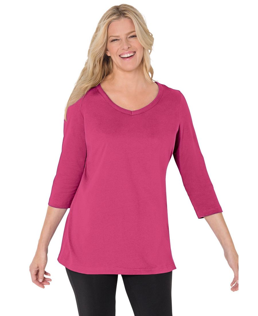 Футболка больших размеров с рукавами три четверти и V-образным вырезом Woman Within, Raspberry, Красный, Футболка больших размеров с рукавами три четверти и V-образным вырезом Woman Within, Raspberry
Футболка больших размеров с рукавами три четверти и V-образным вырезом Woman Within, Raspberry, Красный, Футболка больших размеров с рукавами три четверти и V-образным вырезом Woman Within, Raspberry