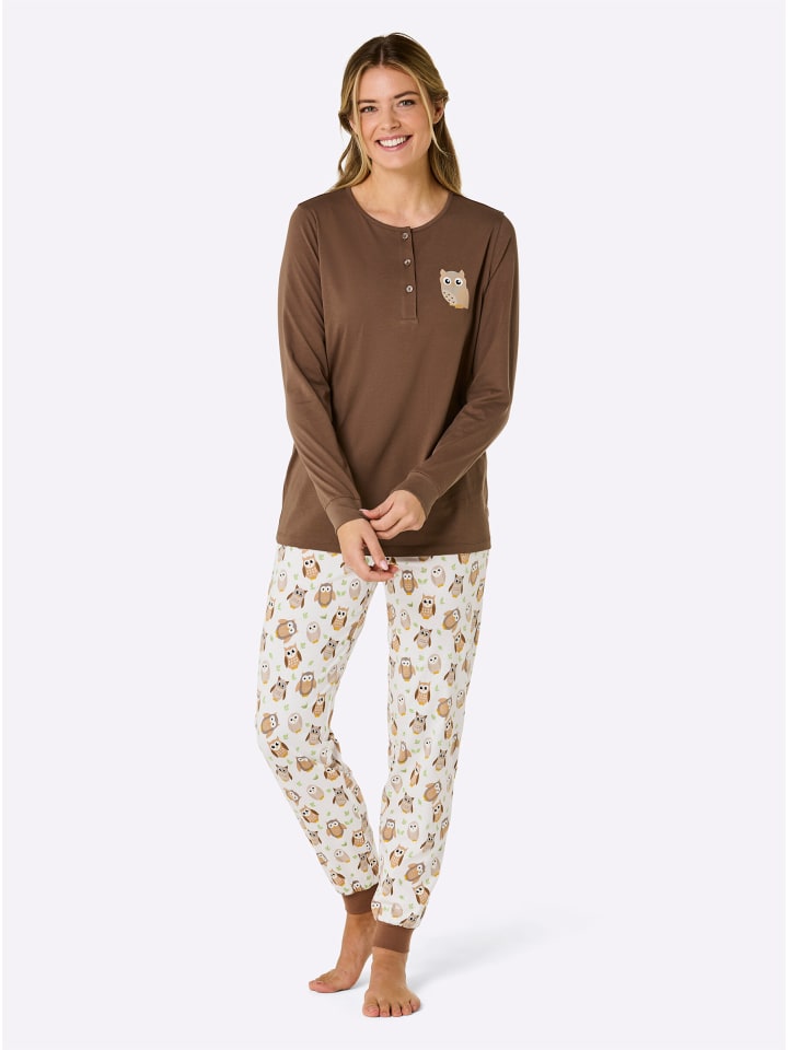 WITT WEIDEN Пижама с принтом коричневого и кремового цвета
WITT WEIDEN Пижама с принтом коричневого и кремового цвета