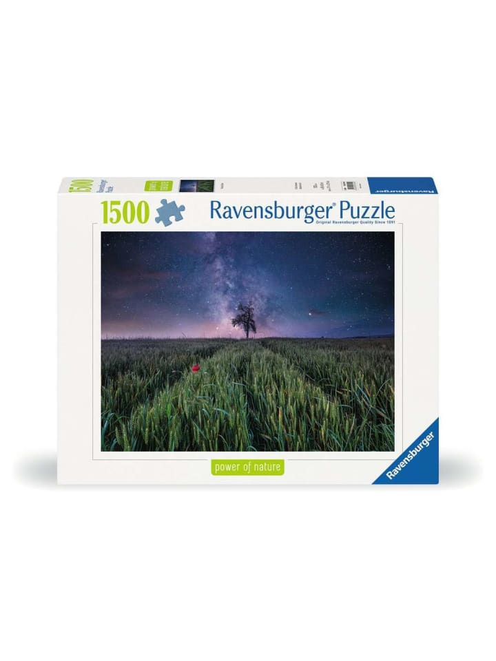 Пазл Ravensburger, 1500 деталей. Ночное небо над кукурузным полем (цветное изображение)
Пазл Ravensburger, 1500 деталей. Ночное небо над кукурузным полем (цветное изображение)