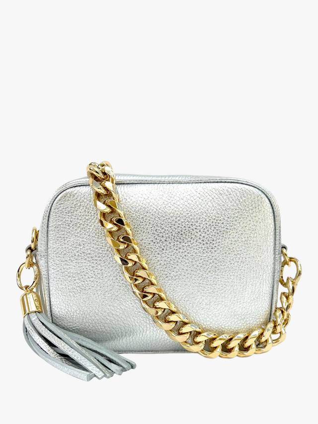 Сумка для камеры из кожи с цепочкой вместо ремня Apatchy London, Silver
Сумка для камеры из кожи с цепочкой вместо ремня Apatchy London, Silver