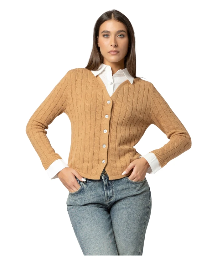 Кардиган размера M/L + рубашка Jakindax Kocca, коричневый
Кардиган размера M/L + рубашка Jakindax Kocca, коричневый