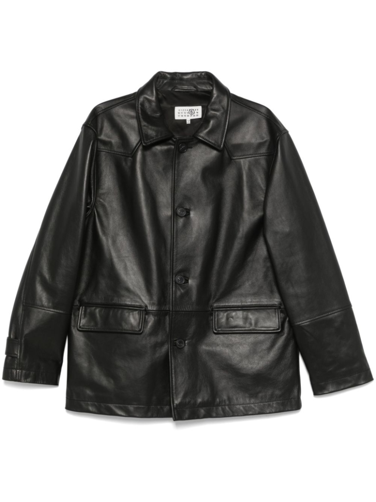 MM6 Maison Margiela кожаная куртка на молнии, черный
MM6 Maison Margiela кожаная куртка на молнии, черный