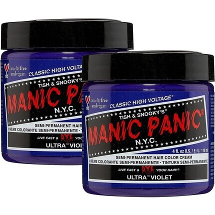 Ультрафиолетовая классическая кремовая веганская без жестокости фиолетовая полуперманентная краска для волос 118 мл, Manic Panic
Ультрафиолетовая классическая кремовая веганская без жестокости фиолетовая полуперманентная краска для волос 118 мл, Manic Panic
