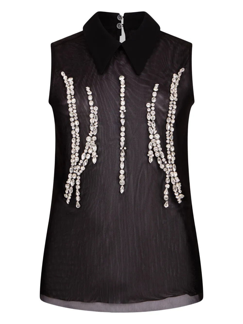 Топ с воротником, украшенный стразами LIU JO, черный 
Топ с воротником, украшенный стразами LIU JO, черный