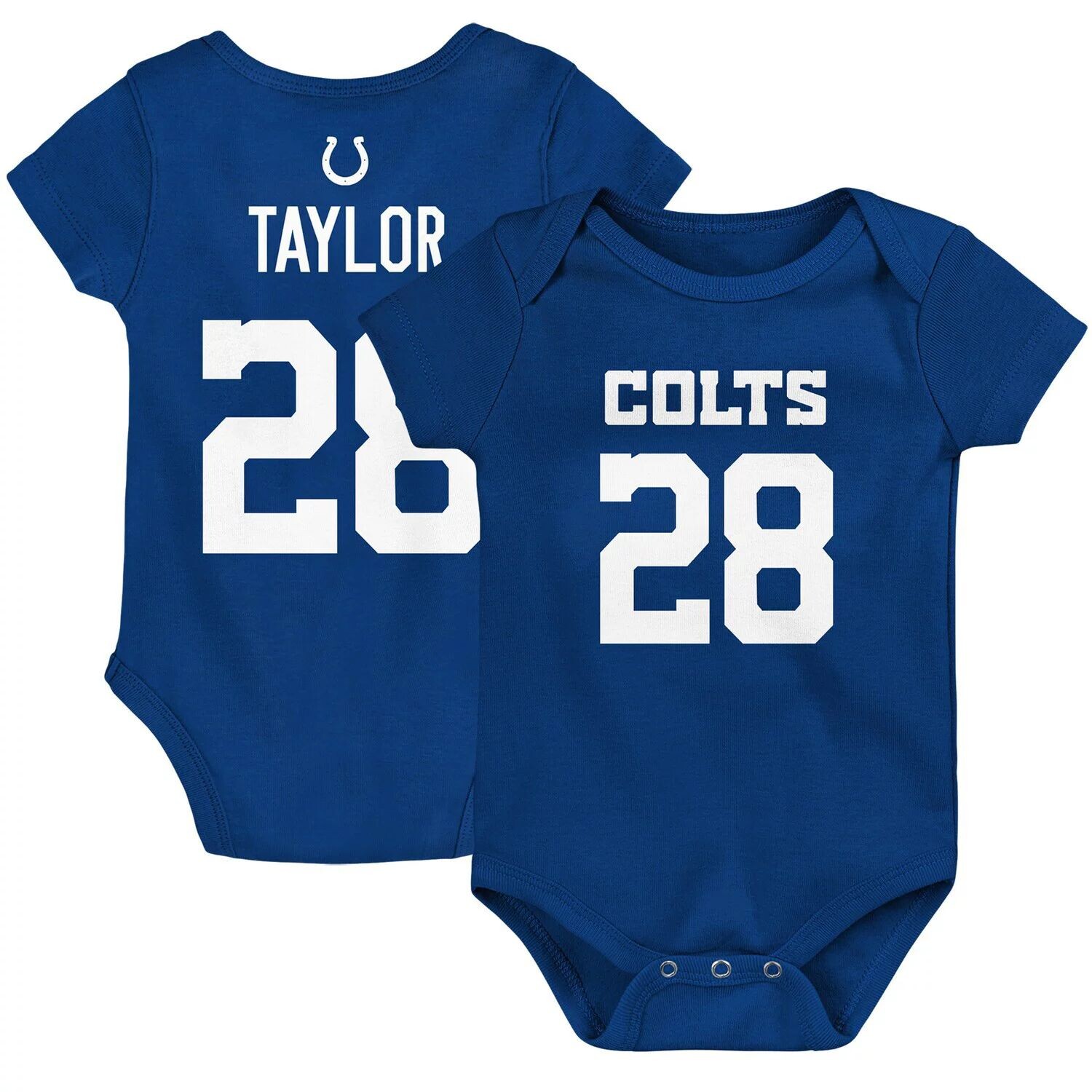 Боди для младенцев Джонатана Тейлора Royal Indianapolis Colts Mainliner с именем и номером игрока Outerstuff
Боди для младенцев Джонатана Тейлора Royal Indianapolis Colts Mainliner с именем и номером игрока Outerstuff