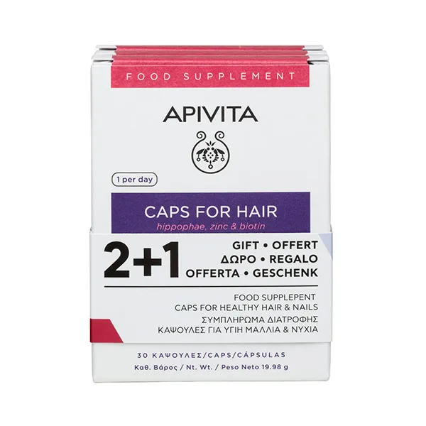 Укрепить волосы Caps For Hair Apivita, 1 UD
Укрепить волосы Caps For Hair Apivita, 1 UD
