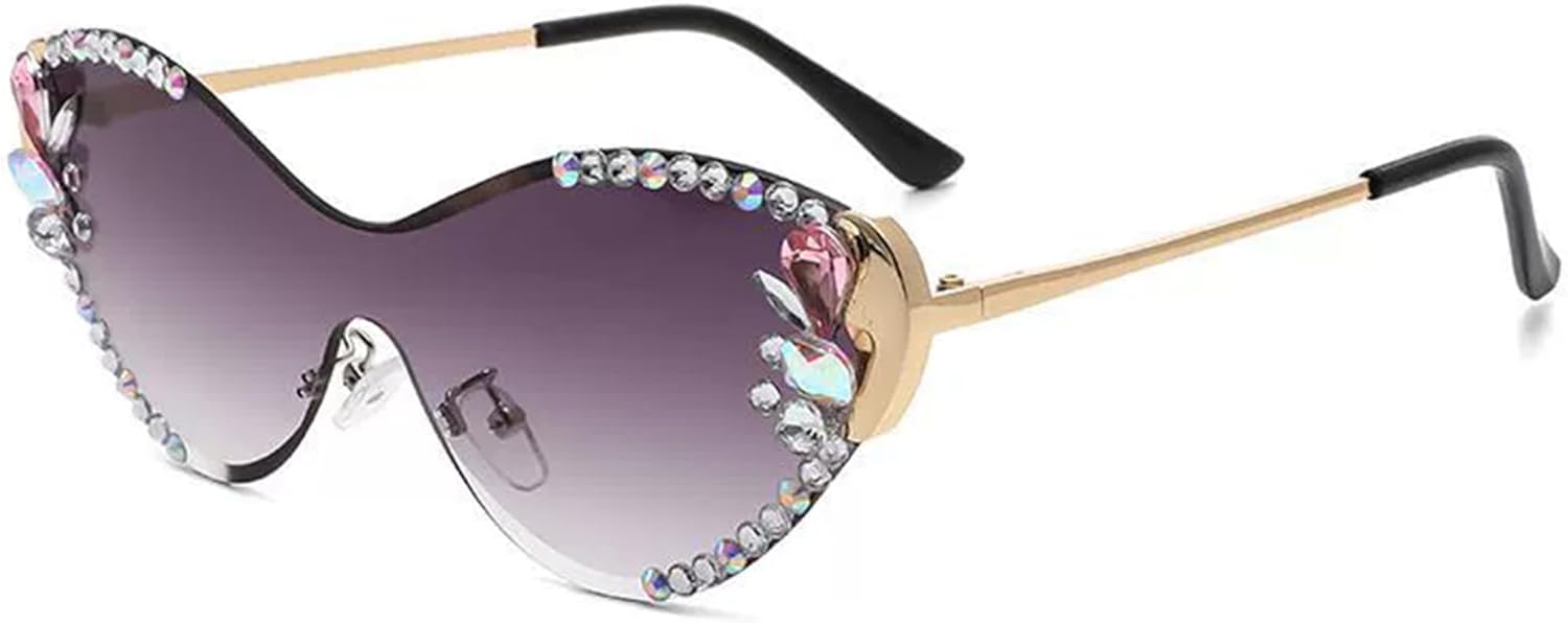 Женские солнцезащитные очки «Кошачий глаз» с кристаллами, цельные солнцезащитные очки без оправы со стразами, женские бриллиантовые очки для вечеринок bullabulling, Gray
Женские солнцезащитные очки «Кошачий глаз» с кристаллами, цельные солнцезащитные очки без оправы со стразами, женские бриллиантовые очки для вечеринок bullabulling, Gray