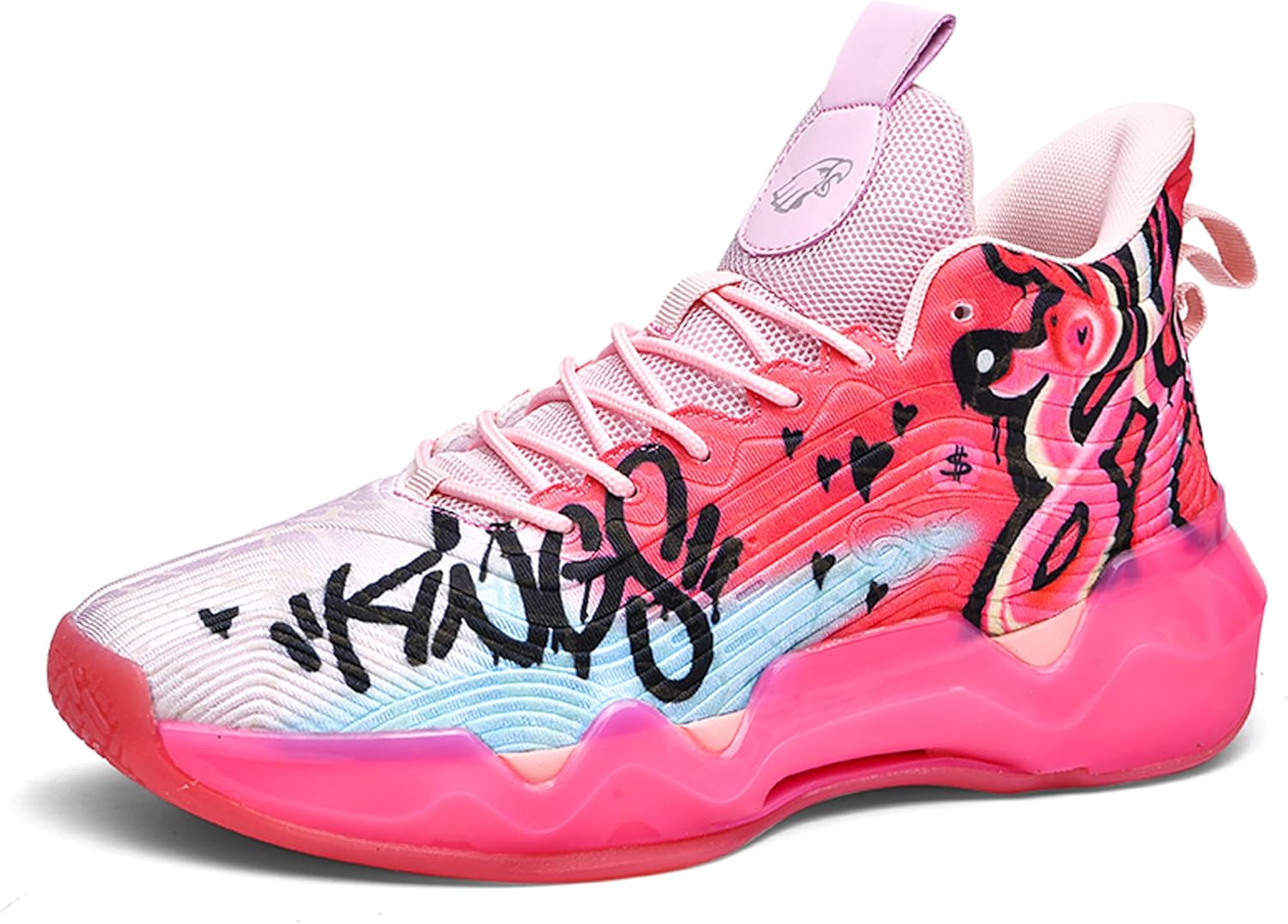 Мужские баскетбольные кроссовки на высокой подошве с противоскользящей и износостойкой подошвой, кроссовки для бега с граффити-дизайном, модная спортивная обувь Bemygreenbag, розовый
Мужские баскетбольные кроссовки на высокой подошве с противоскользящей и износостойкой подошвой, кроссовки для бега с граффити-дизайном, модная спортивная обувь Bemygreenbag, розовый