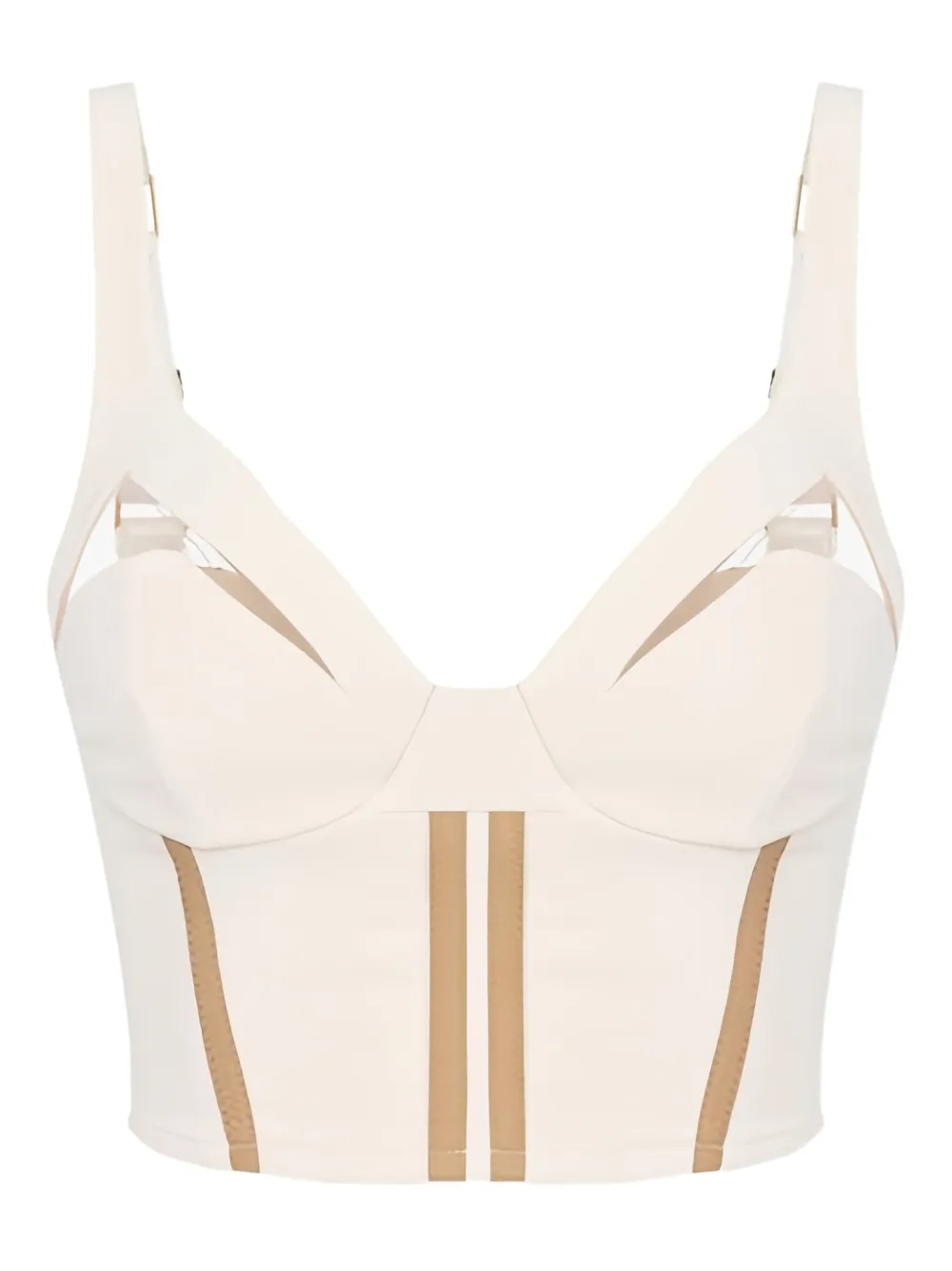 Топ с вырезами и лентами Elisabetta Franchi, нейтральный
Топ с вырезами и лентами Elisabetta Franchi, нейтральный