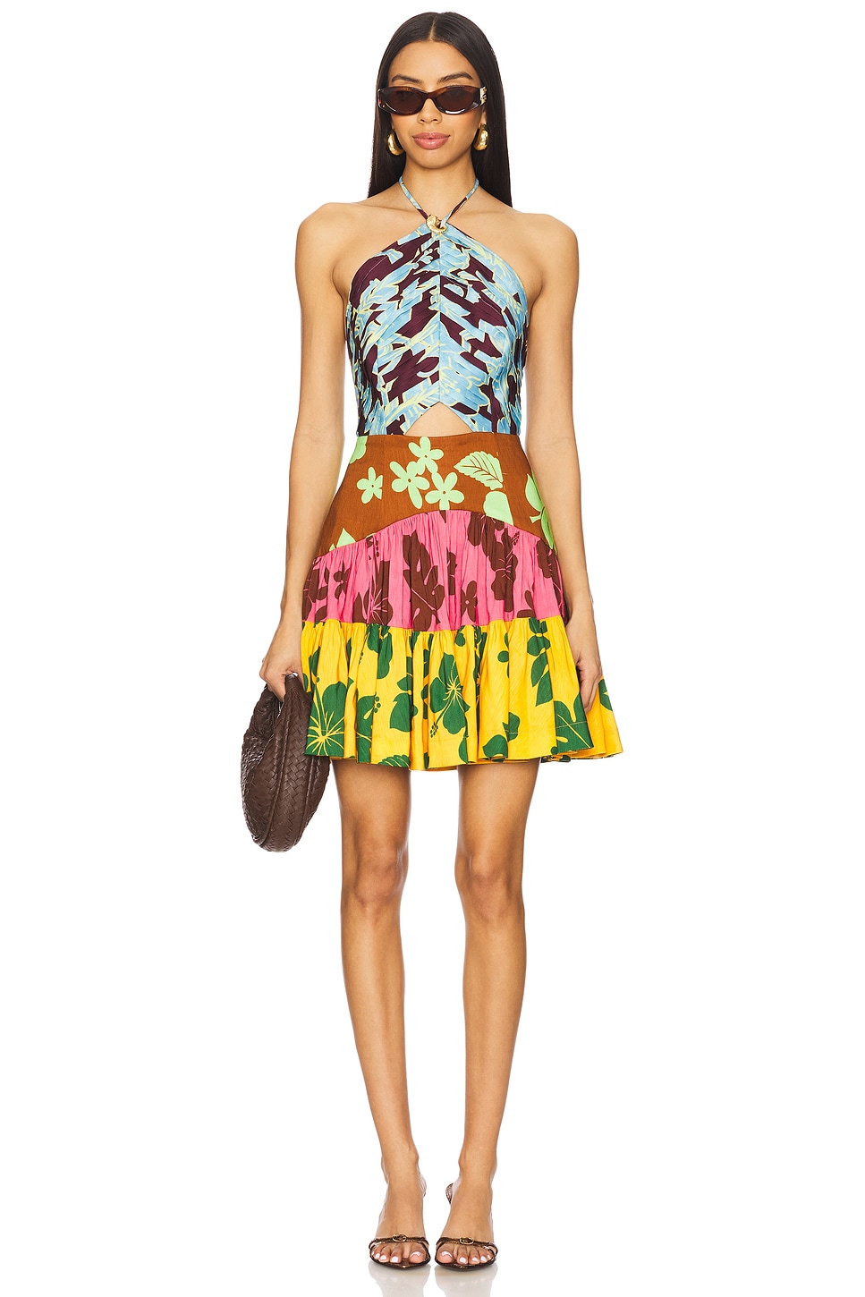 Мини-платье с вставками Poppy от Alemais, multi 
Мини-платье с вставками Poppy от Alemais, multi