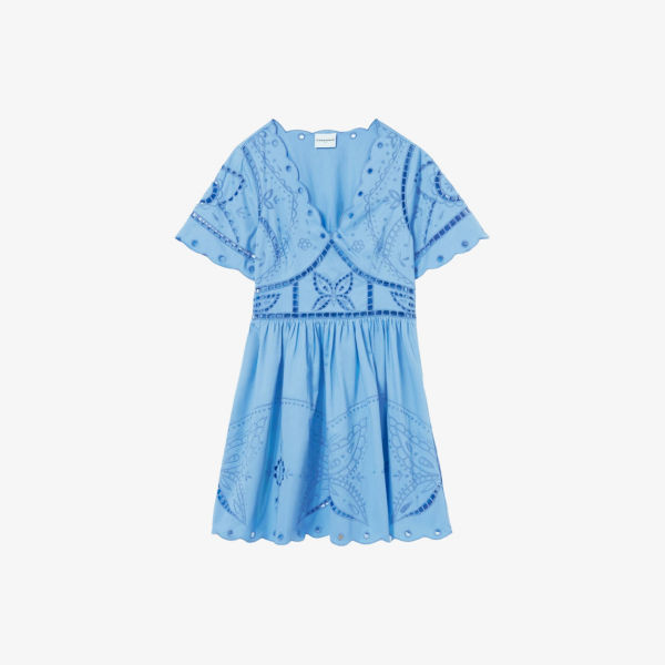 Мини-платье из хлопка с коротким рукавом и вышивкой бабочки Claudie Pierlot, синий
Мини-платье из хлопка с коротким рукавом и вышивкой бабочки Claudie Pierlot, синий