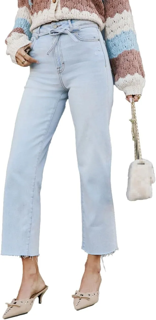 Высокие укороченные джинсы для женщин с прямым кроем и рваным краем Xadsfeel
Высокие укороченные джинсы для женщин с прямым кроем и рваным краем Xadsfeel