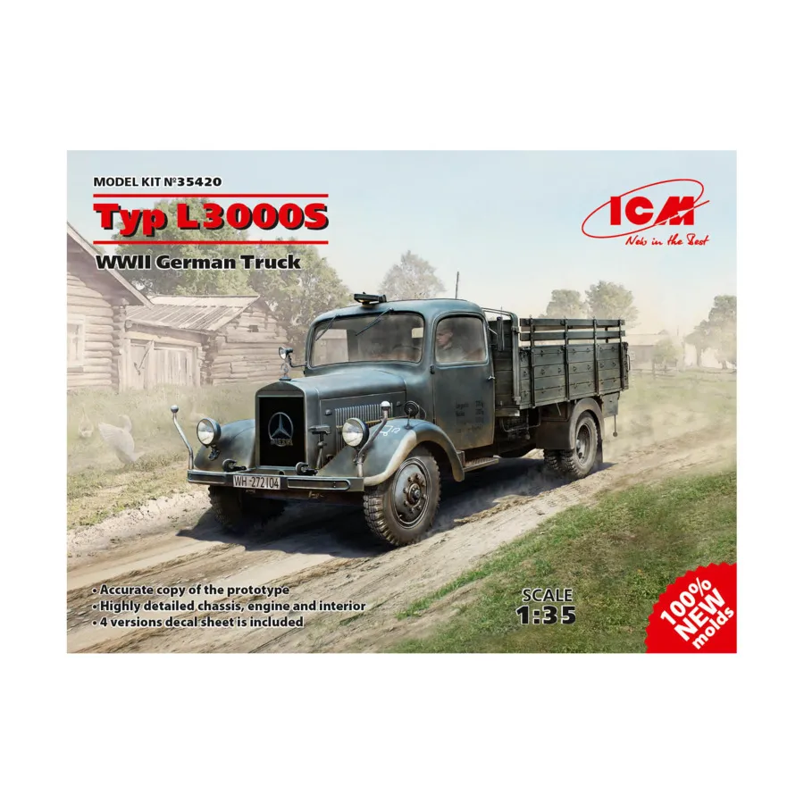 Немецкий грузовик времен Второй мировой войны — тип L3000S, Military Models 1/35 Scale (ICM)
Немецкий грузовик времен Второй мировой войны — тип L3000S, Military Models 1/35 Scale (ICM)