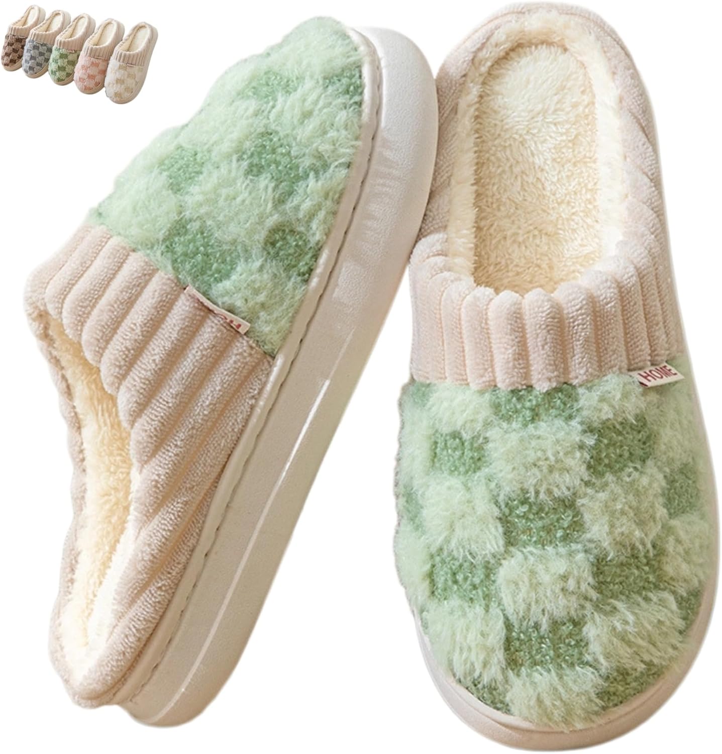 Iwhgrmp Тапочки в клетку для женщин и мужчин, пушистые зимние уютные плюшевые домашние тапочки с теплой уплотненной подошвой, клетчатые хлопковые домашние туфли, надевать легко, зеленый
Iwhgrmp Тапочки в клетку для женщин и мужчин, пушистые зимние уютные плюшевые домашние тапочки с теплой уплотненной подошвой, клетчатые хлопковые домашние туфли, надевать легко, зеленый