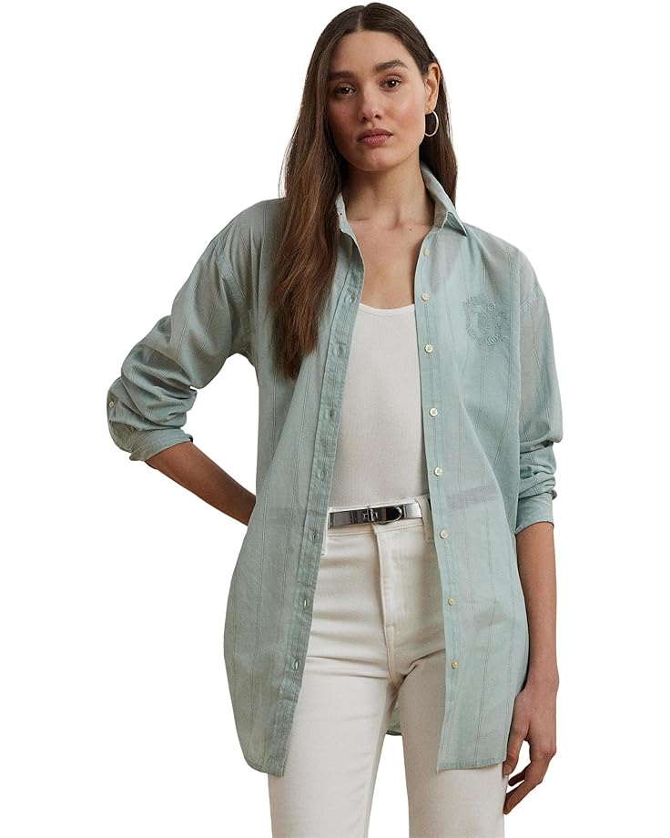 Рубашка Lauren Ralph Lauren Petite Oversize Striped Cotton Voile Shirt, цвет Washed Sage Multicolor
Рубашка Lauren Ralph Lauren Petite Oversize Striped Cotton Voile Shirt, цвет Washed Sage Multicolor