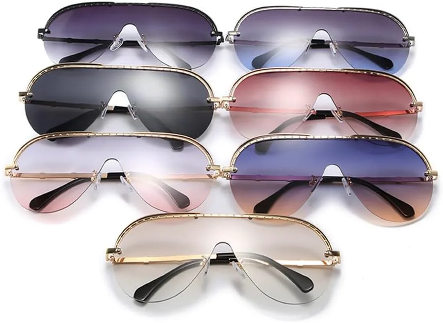 Крупные солнцезащитные очки в полуободковой оправе для мужчин и женщин, с заклепками, с одной линзой, защита от УФ-излучения UV400, винтажные очки LANGSER, 7
Крупные солнцезащитные очки в полуободковой оправе для мужчин и женщин, с заклепками, с одной линзой, защита от УФ-излучения UV400, винтажные очки LANGSER, 7