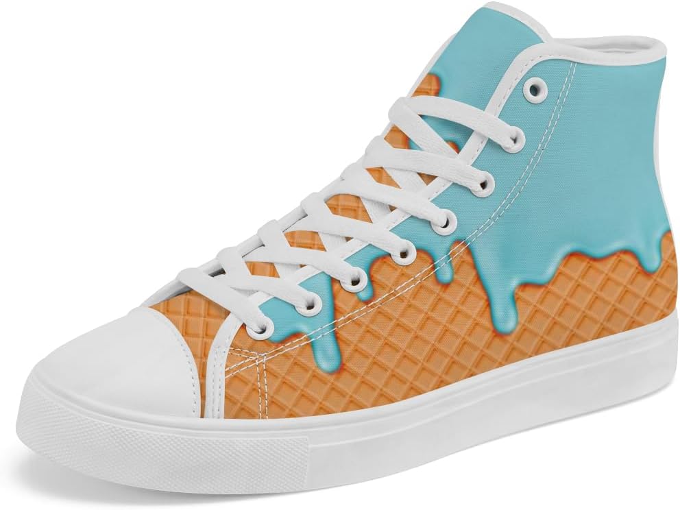 Высокие кеды из холста с мороженым для мужчин и женщин, высокие кроссовки на шнуровке, повседневная обувь, подарки для мальчиков и девочек Chebing, синий/желтый
Высокие кеды из холста с мороженым для мужчин и женщин, высокие кроссовки на шнуровке, повседневная обувь, подарки для мальчиков и девочек Chebing, синий/желтый