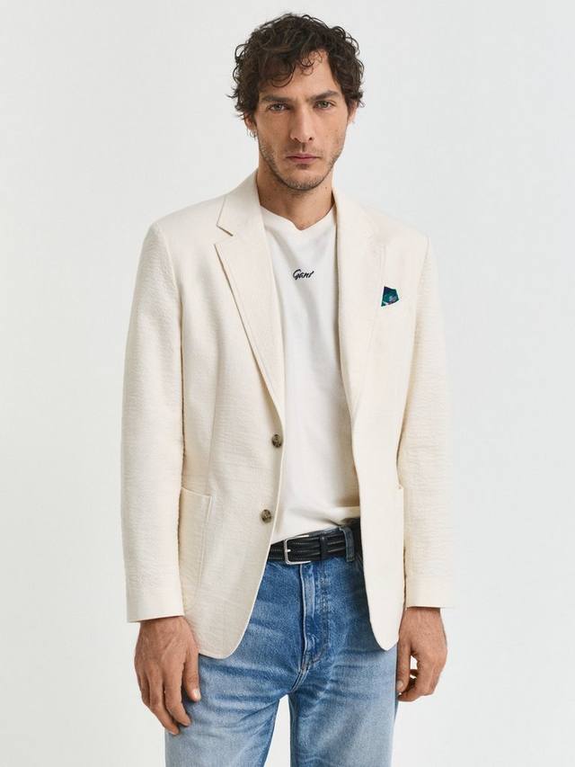 Пиджак из ткани сирсакер Slim Fit GANT, Cream
Пиджак из ткани сирсакер Slim Fit GANT, Cream