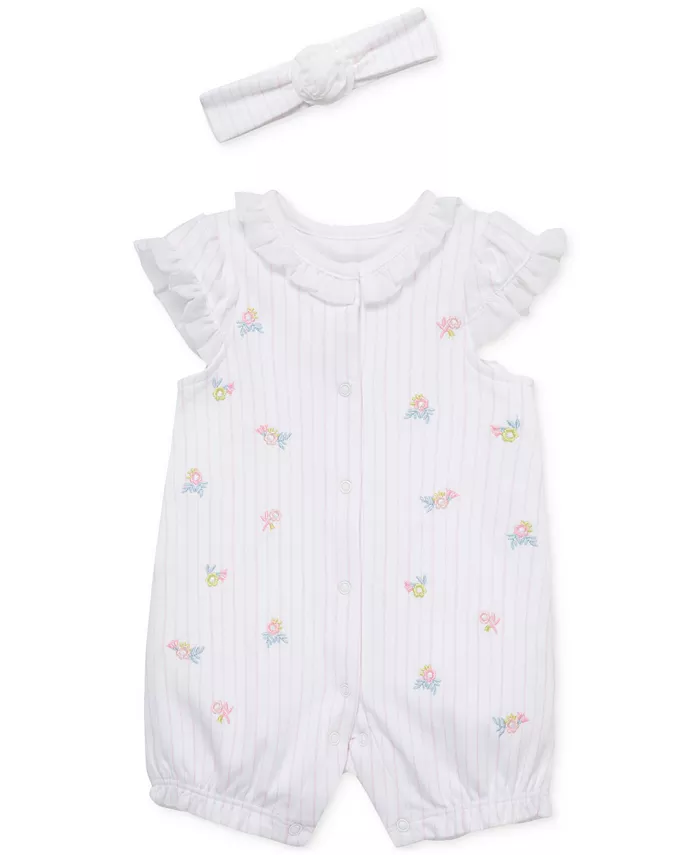 Комплект для девочек: вышитый хлопковый комбинезон и повязка на голову (2 предмета) Little Me, белый
Комплект для девочек: вышитый хлопковый комбинезон и повязка на голову (2 предмета) Little Me, белый