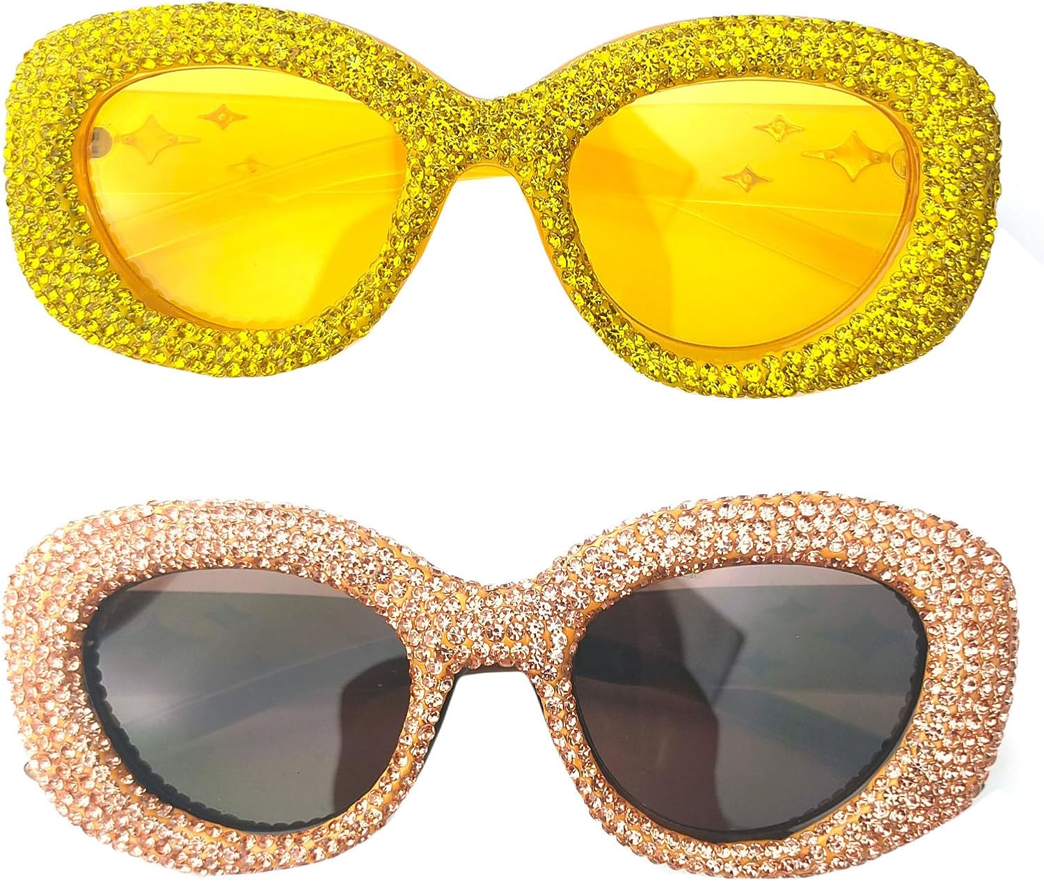 Солнцезащитные очки Willochra Square Crystal для женщин, большие солнцезащитные очки со стразами, «кошачий глаз», блестящие очки для вечеринок и фестивалей, 2pcs-brown&yellow
Солнцезащитные очки Willochra Square Crystal для женщин, большие солнцезащитные очки со стразами, «кошачий глаз», блестящие очки для вечеринок и фестивалей, 2pcs-brown&yellow