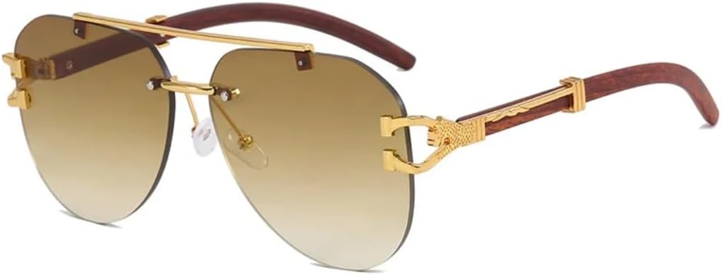 Ретро-солнцезащитные очки без оправы с двойным дужком, овальные, женские, с индивидуальной отделкой под дерево и леопардовым принтом, модные мужские повседневные очки с защитой от УФ-излучения UV400 UATXTAU, Golden Tea
Ретро-солнцезащитные очки без оправы с двойным дужком, овальные, женские, с индивидуальной отделкой под дерево и леопардовым принтом, модные мужские повседневные очки с защитой от УФ-излучения UV400 UATXTAU, Golden Tea