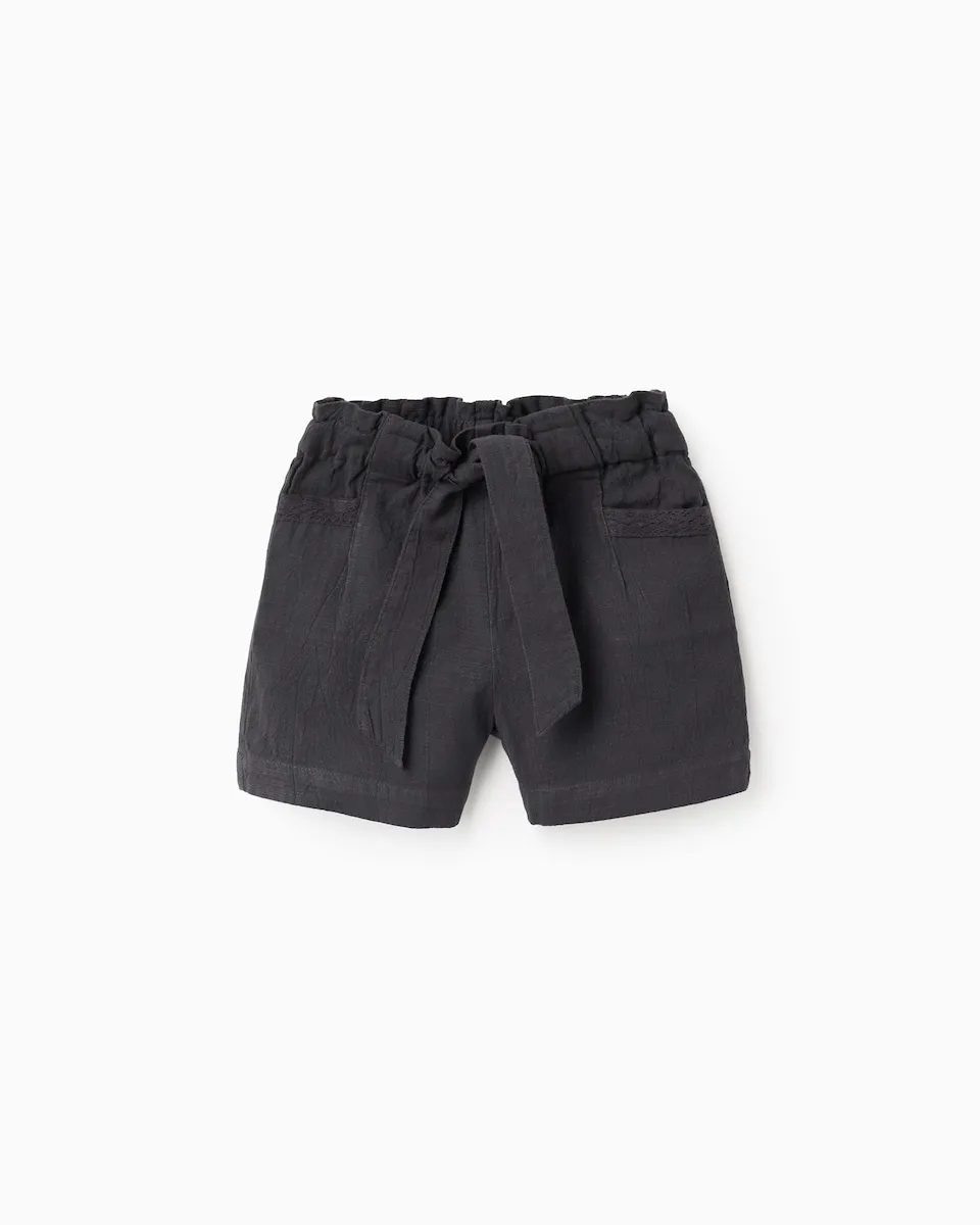 Детские шорты с кружевной отделкой и встроенными лентами Zippy, темно-серый
Детские шорты с кружевной отделкой и встроенными лентами Zippy, темно-серый