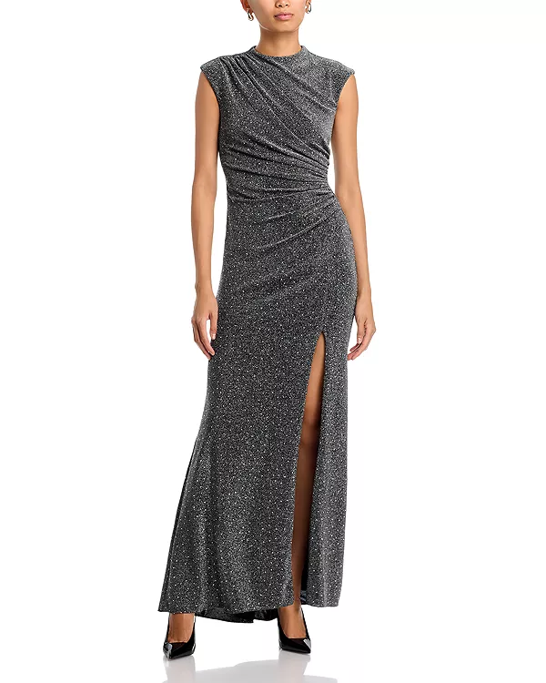 Длинное платье с короткими рукавами, украшенное заклепками - эксклюзив Aqua, серый
Длинное платье с короткими рукавами, украшенное заклепками - эксклюзив Aqua, серый