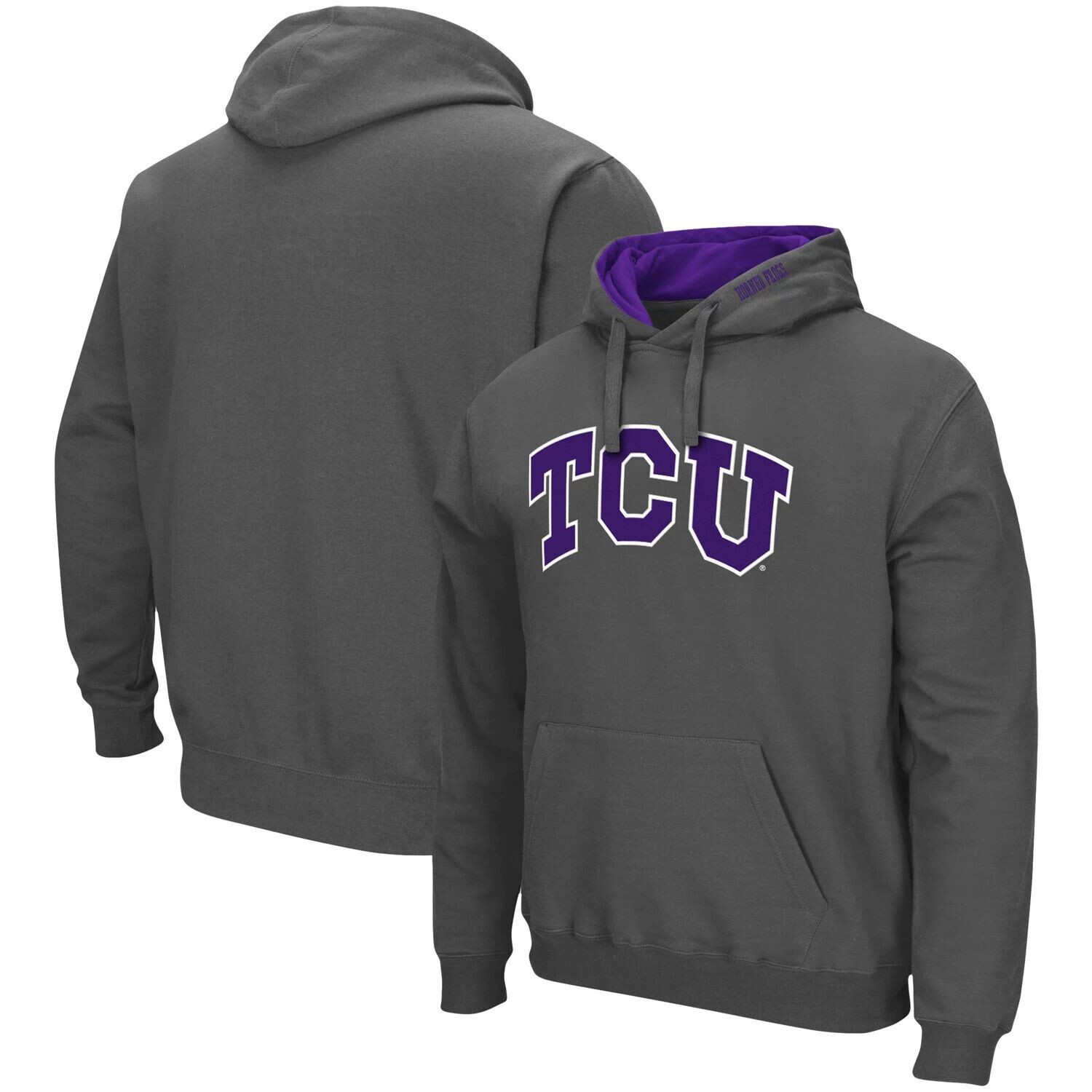 Мужской темно-серый пуловер с капюшоном TCU Horned Frogs Arch & Logo 3.0 Colosseum
Мужской темно-серый пуловер с капюшоном TCU Horned Frogs Arch & Logo 3.0 Colosseum