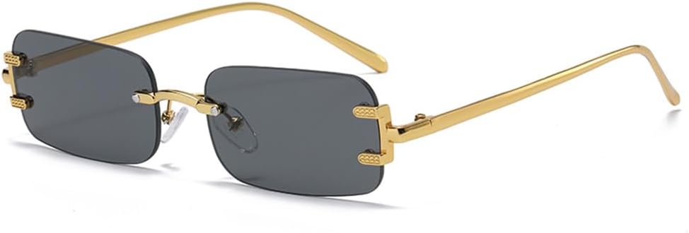 Солнцезащитные очки без оправы, прямоугольные, в винтажном стиле, с металлическими оправами, модные женские солнцезащитные очки без оправы с тонировкой KTUCN, Gold Black
Солнцезащитные очки без оправы, прямоугольные, в винтажном стиле, с металлическими оправами, модные женские солнцезащитные очки без оправы с тонировкой KTUCN, Gold Black