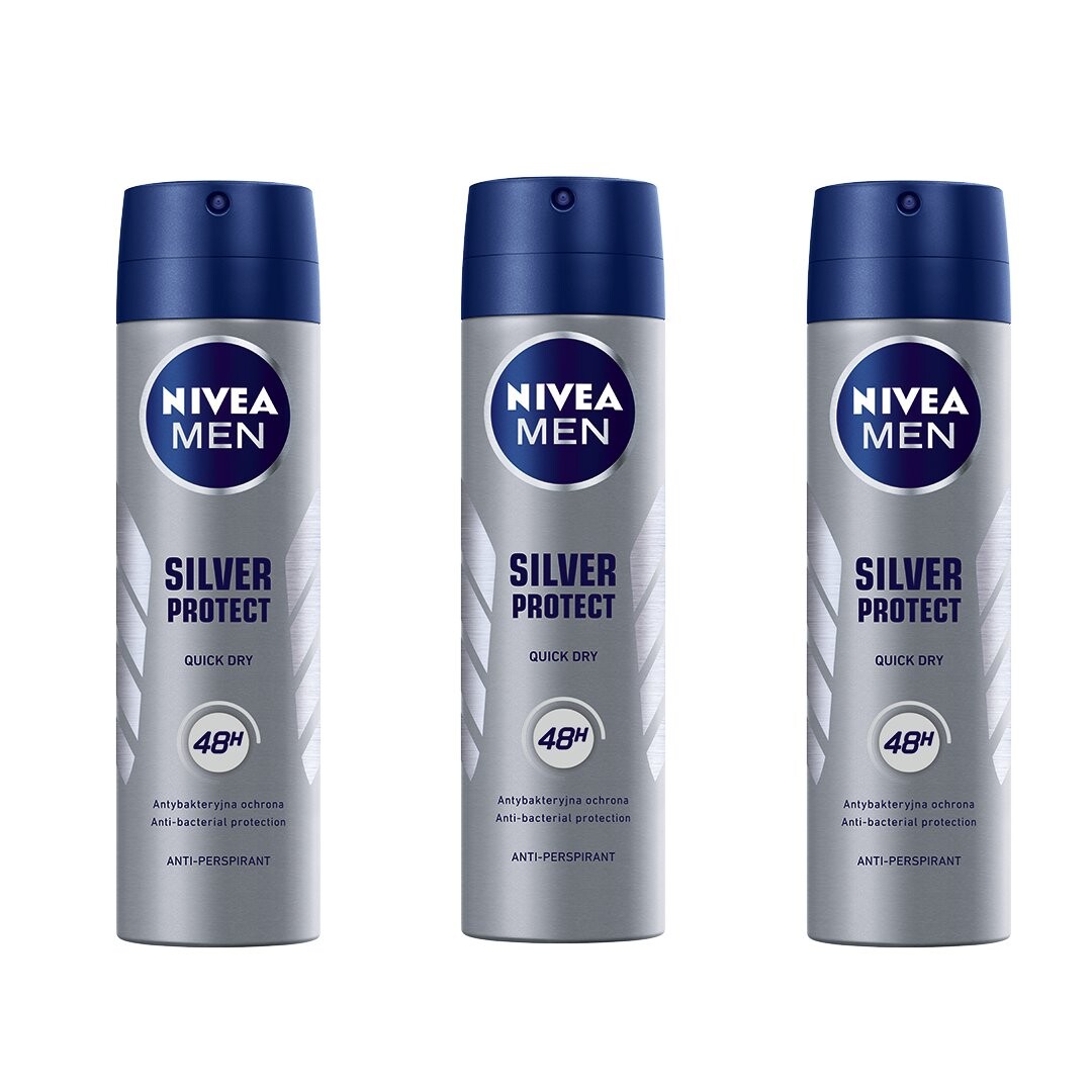 Nivea Men, Silver Protect, мужской антиперспирант, 3x150 мл
Nivea Men, Silver Protect, мужской антиперспирант, 3x150 мл