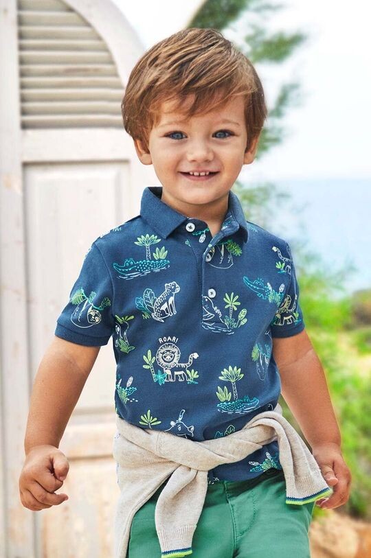 Детские хлопковые рубашки поло Mayoral, синий 
Детские хлопковые рубашки поло Mayoral, синий