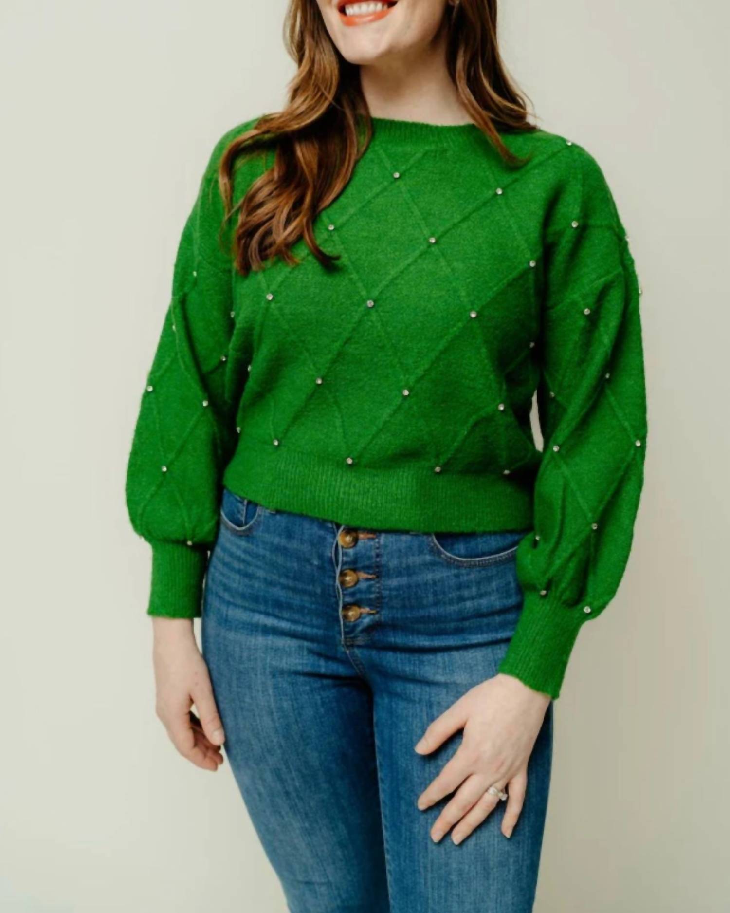 Сьюзан Свитер с заклепками в насыщенном зеленом Q2
Сьюзан Свитер с заклепками в насыщенном зеленом Q2