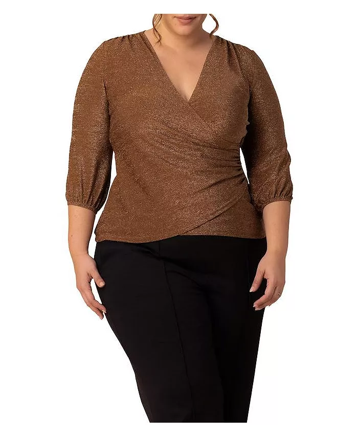 Топ Celeste Sparkle с имитацией запаха размера плюс Kiyonna, коричневый
Топ Celeste Sparkle с имитацией запаха размера плюс Kiyonna, коричневый