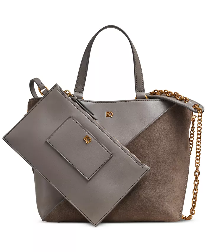 Сетакит кожаная и замшевая трансформируемая сумка-кроссбоди с цепочкой Donna Karan New York, серый
Сетакит кожаная и замшевая трансформируемая сумка-кроссбоди с цепочкой Donna Karan New York, серый