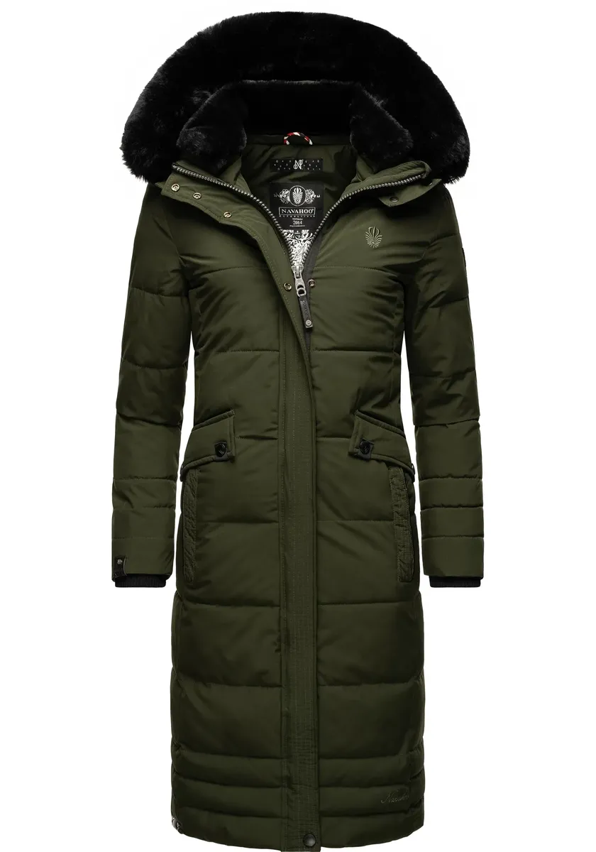 Зимнее пальто Наваху "Фахмия", элегантное стеганое пальто с капюшоном из мягкого искусственного меха Navahoo, зеленый
Зимнее пальто Наваху "Фахмия", элегантное стеганое пальто с капюшоном из мягкого искусственного меха Navahoo, зеленый