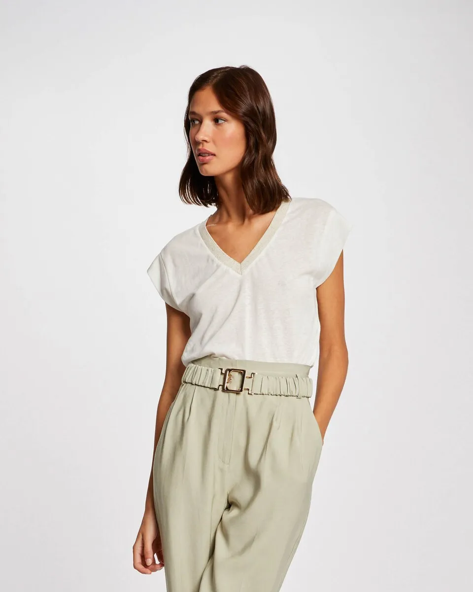 Женская футболка с короткими рукавами и V-образным вырезом Morgan, цвет Crudo
Женская футболка с короткими рукавами и V-образным вырезом Morgan, цвет Crudo