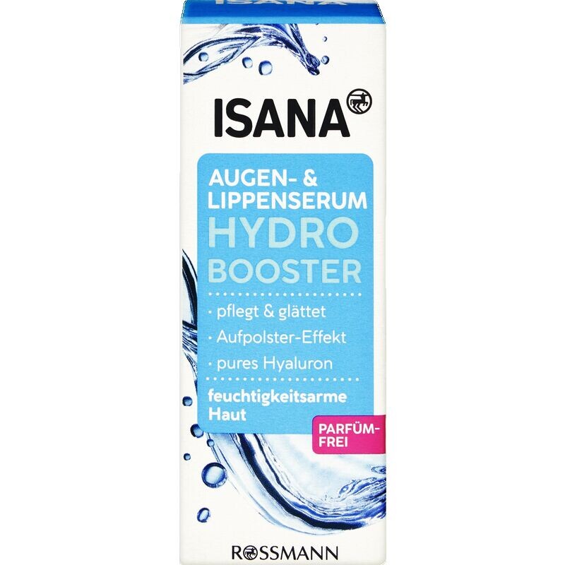 Hydro Booster сыворотка для глаз и губ ISANA, 15 ml
Hydro Booster сыворотка для глаз и губ ISANA, 15 ml