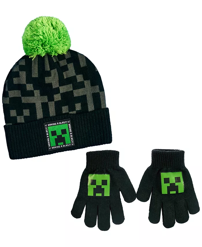 Набор для больших мальчиков Pom Pom: шапка и перчатки Minecraft, черный
Набор для больших мальчиков Pom Pom: шапка и перчатки Minecraft, черный