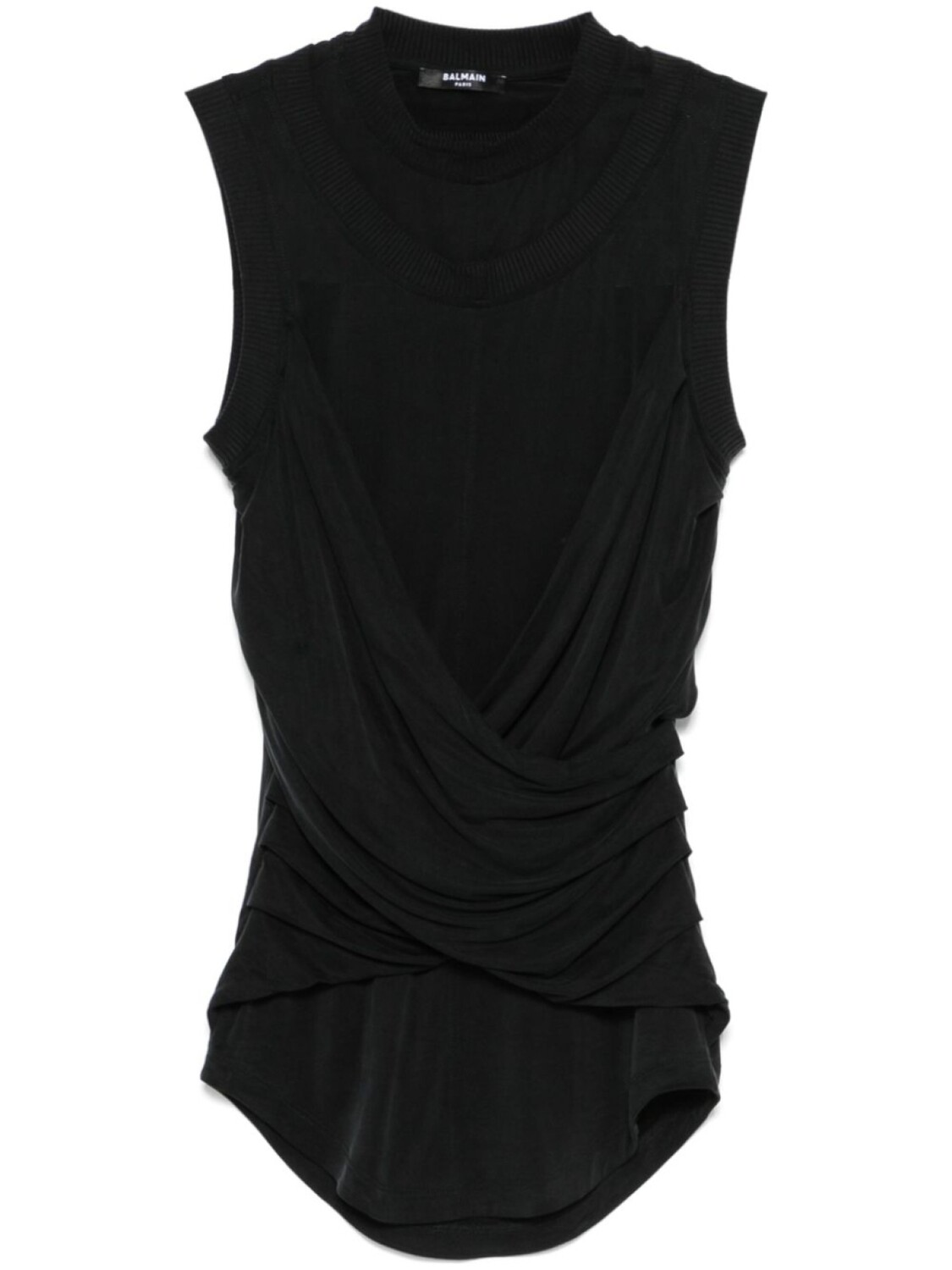 Balmain топ с двойным воротником, черный
Balmain топ с двойным воротником, черный