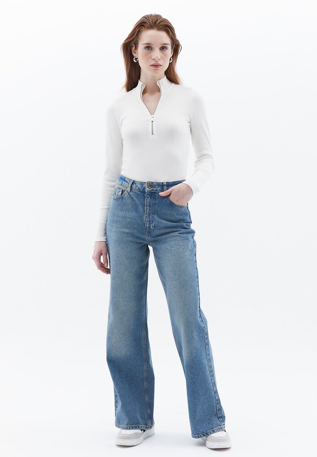 Рубашка с длинным рукавом WITH ZIPPER DETAIL OXXO, кремовый 
Рубашка с длинным рукавом WITH ZIPPER DETAIL OXXO, кремовый