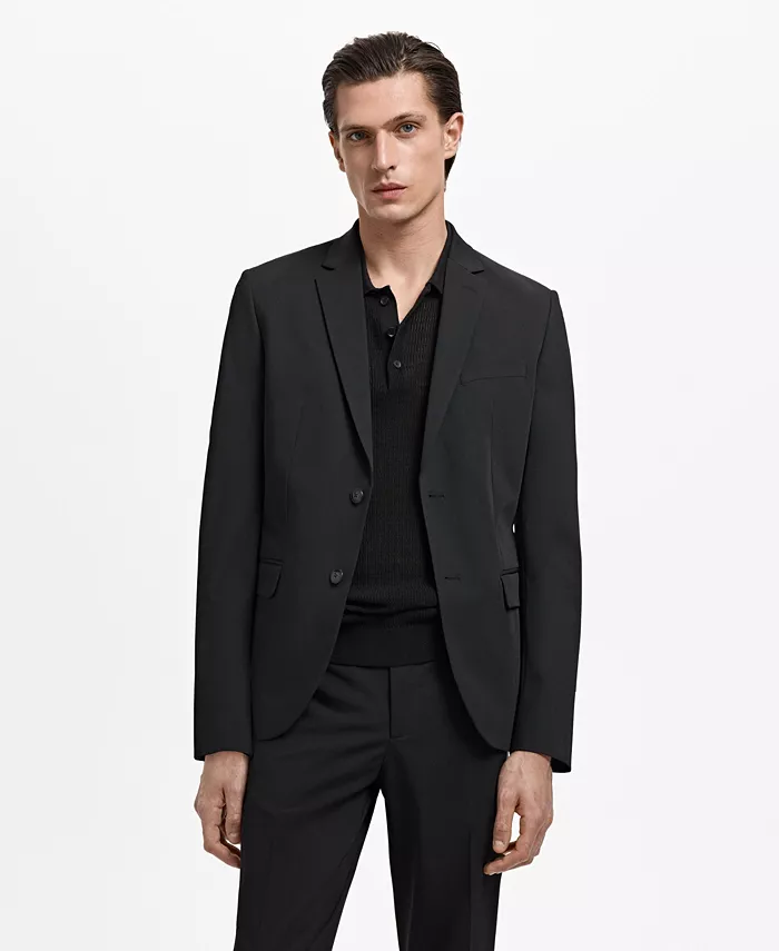 Мужской пиджак супероблегающего кроя из эластичной ткани MANGO, черный
Мужской пиджак супероблегающего кроя из эластичной ткани MANGO, черный